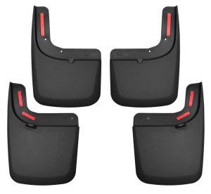Ford F-350 Super Duty Mud Guards - Front + Rear - Husky Liners - FormFit Design - Black - 2017